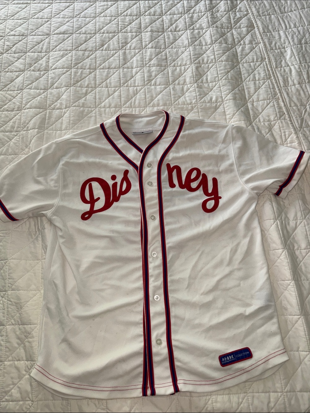 Disney White and Red Baseball Jersey Shirt